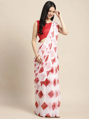 White Solid Women Saree-FF0PVPR4104