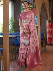 Pink Tassels And Latkans Women Saree-KDVIKA283006