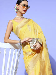 Women's Blend Teal Blue Woven Design Designer Saree With Blouse Piece-2REEVA2004