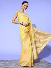 Women's Blend Teal Blue Woven Design Designer Saree With Blouse Piece-2REEVA2004