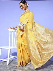 Women's Blend Teal Blue Woven Design Designer Saree With Blouse Piece-2REEVA2004
