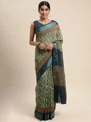 Olive Solid Women Saree
