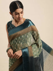 Olive Solid Women Saree