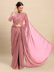 Mauve Sequins Women Saree