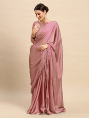 Mauve Sequins Women Saree