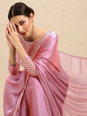 Mauve Sequins Women Saree