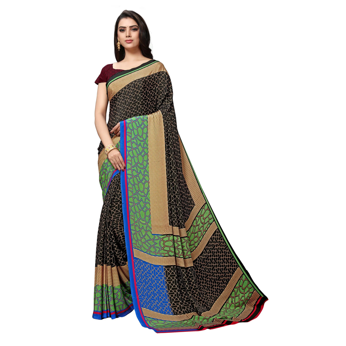 Chiffon No Type Regular Saree-PC1081