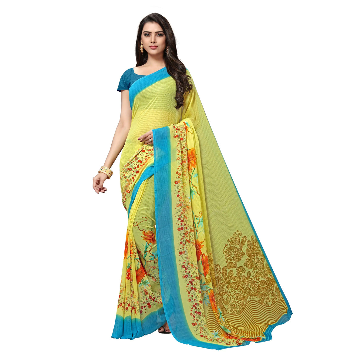Chiffon No Type Regular Saree-PC1093