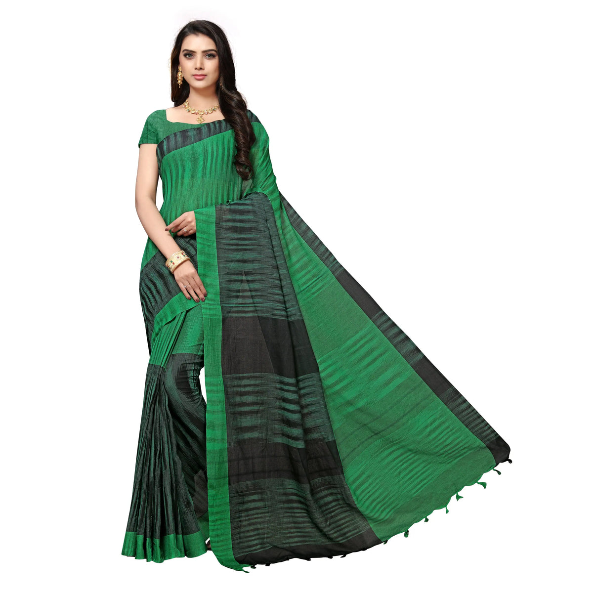 Cotton Blend No Type Regular Saree-VSAR1010
