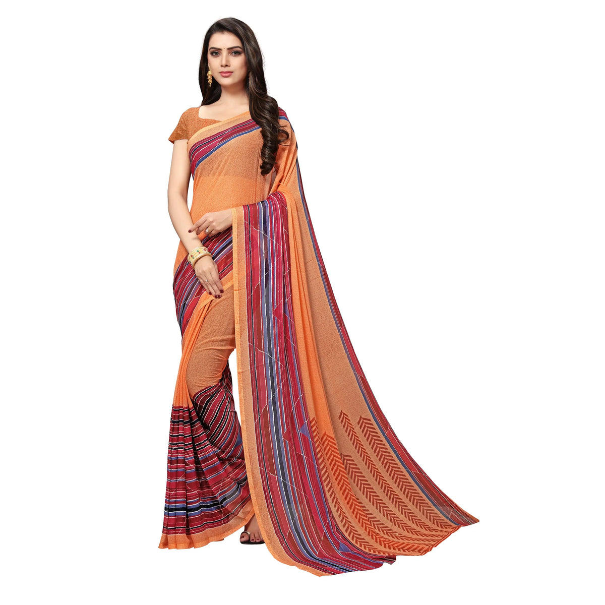 Chiffon No Type Regular Saree-PC1096