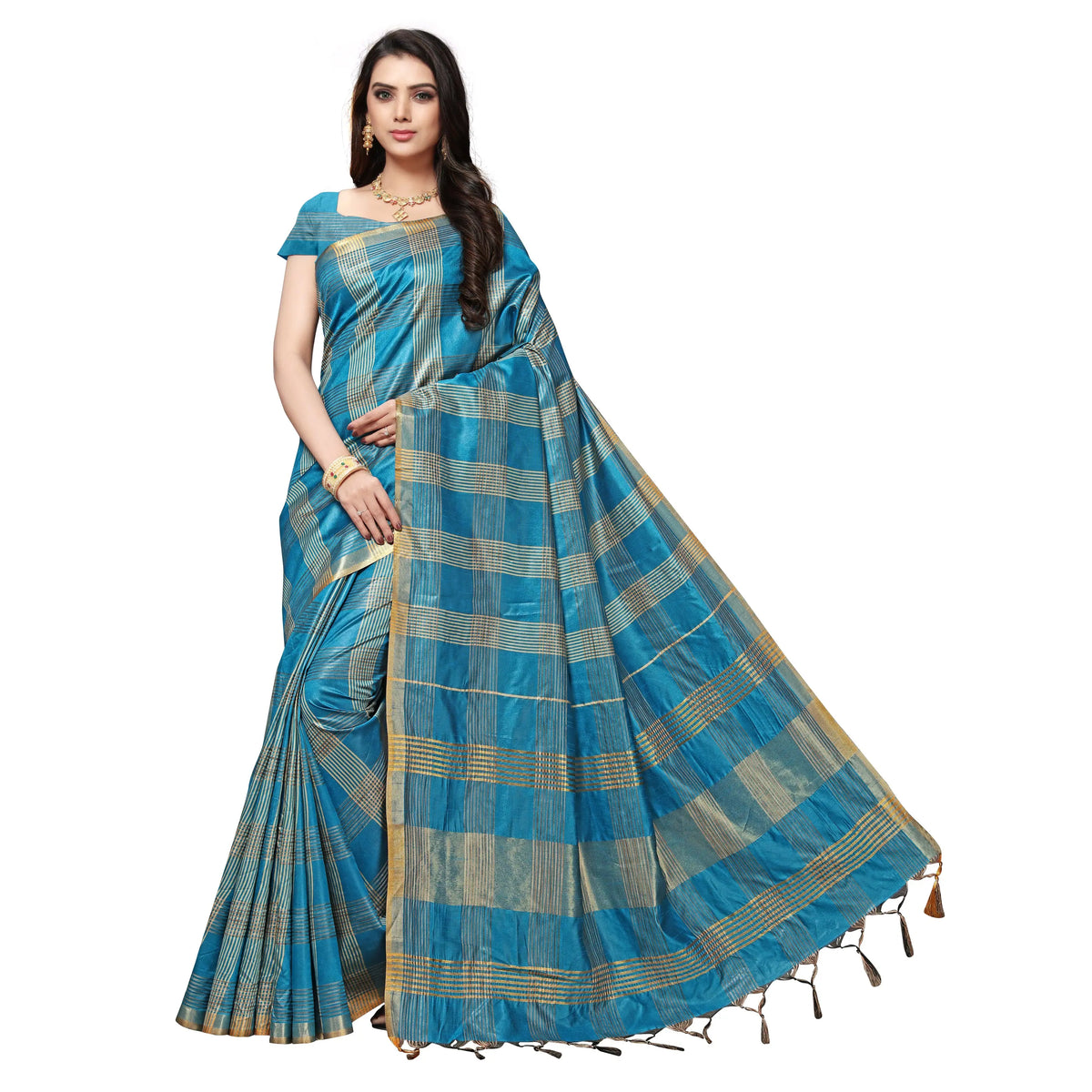 Poly Silk No Type Regular Saree-VSAR1096
