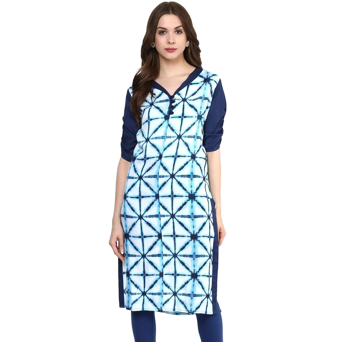 Women's Ombre Print Kurti-PK1209BLUE-S