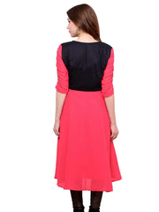 Women's Brocade Bodice Kurti-PK1125CORAL-S