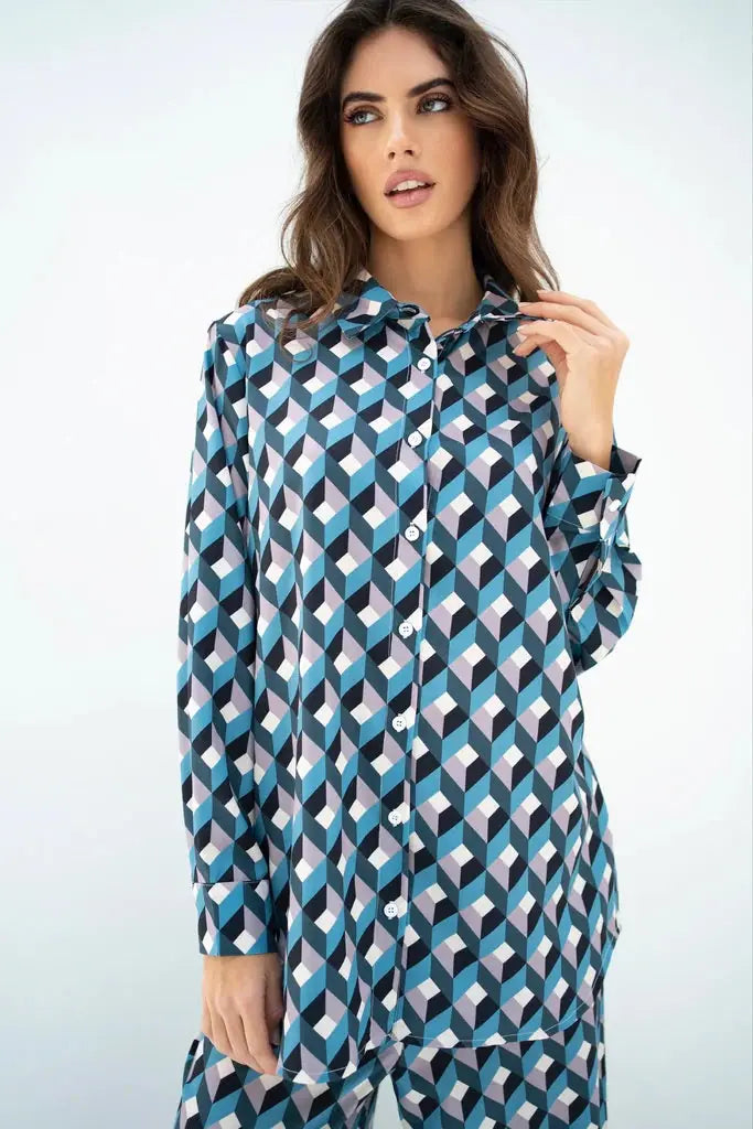 Ocean Opal Kaftan Gown: Printed Women's Kaftan Dresses
