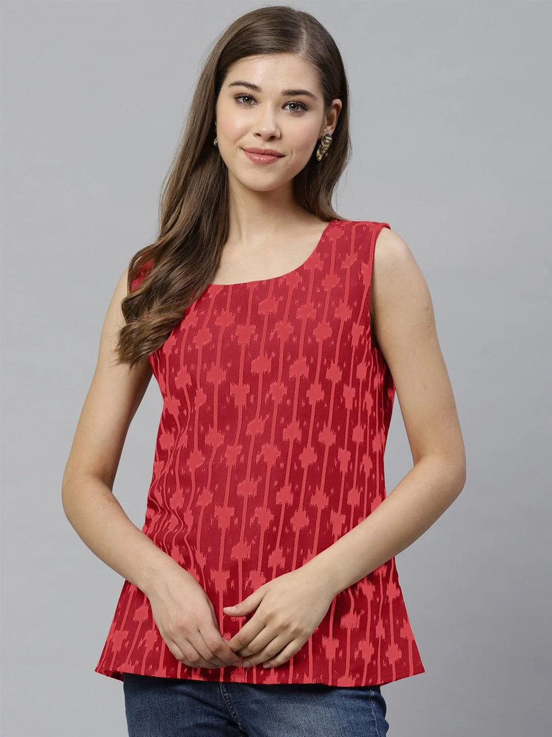 Print Cotton Tunic Top - Indian Kurta Ladies Collection