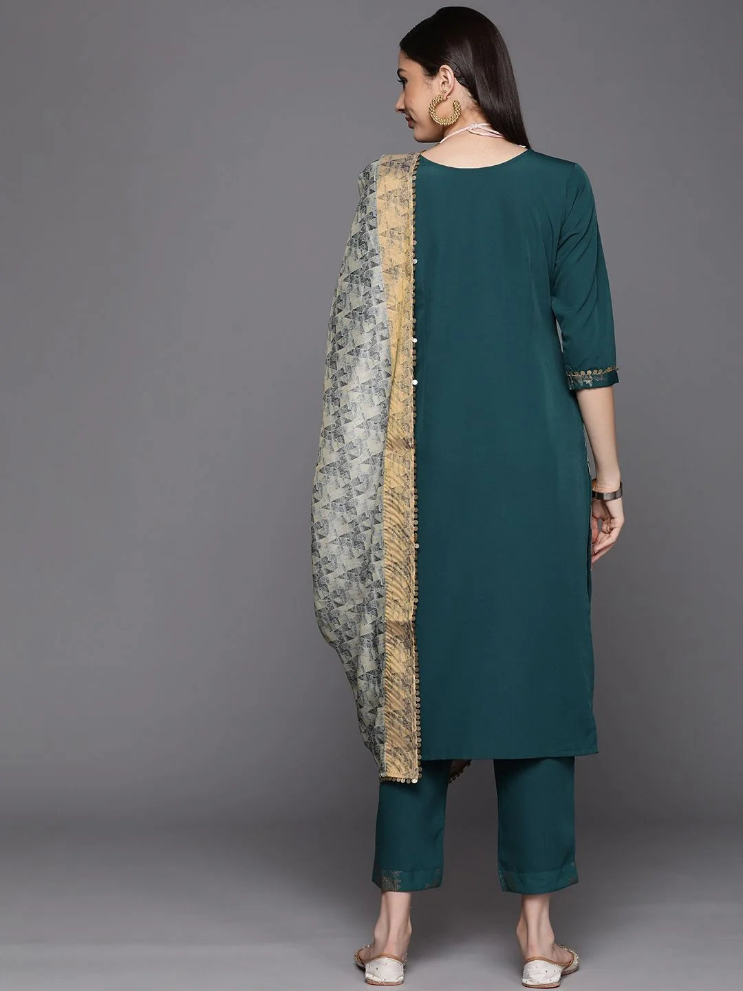 Green Printed Kurta Pant Set with Dupatta | Indian Kurta Sets