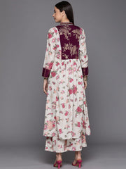 Beige Digital Printed Kurta Palazzo Set-AHKUPZ-COMBO-556