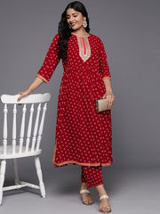 Women Floral Printed Pleated Kurta with Trousers-AP-AHKUPT-COMBO-1013