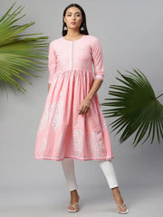 Pink Pure Cotton Printed Kurta-AHKUCOPG-966