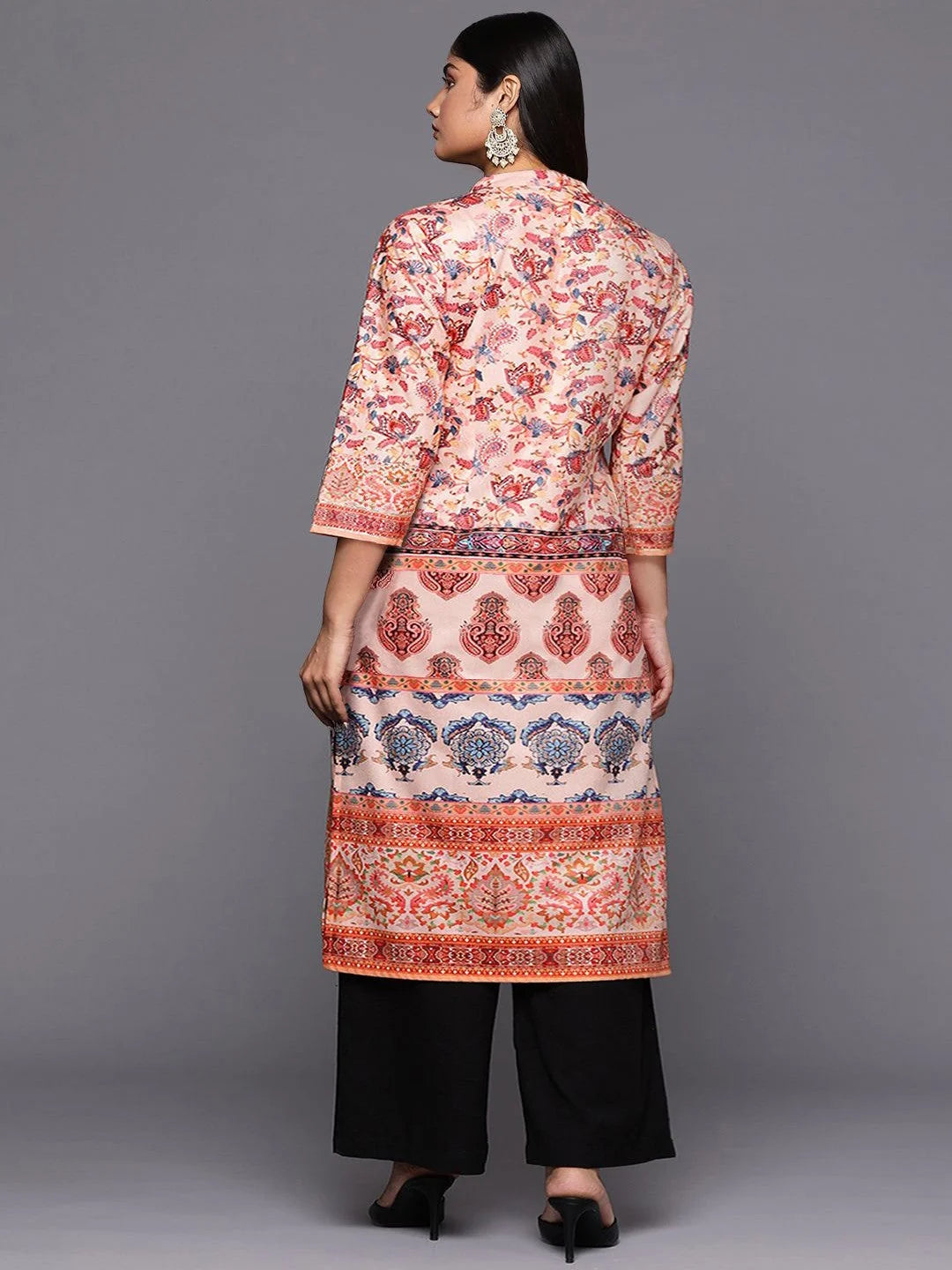 Printed Velvet Indian Kurtas: Gotta Patti Detail for Women