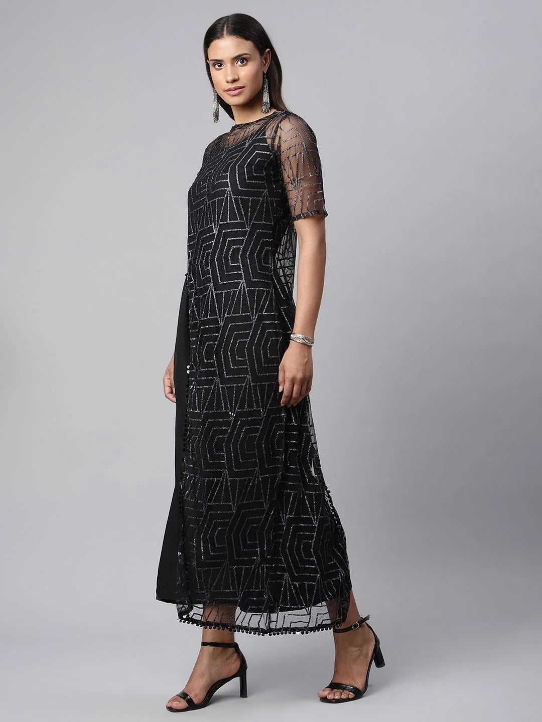 Black Glitter Jumpsuit: Formal One-Piece Outfits